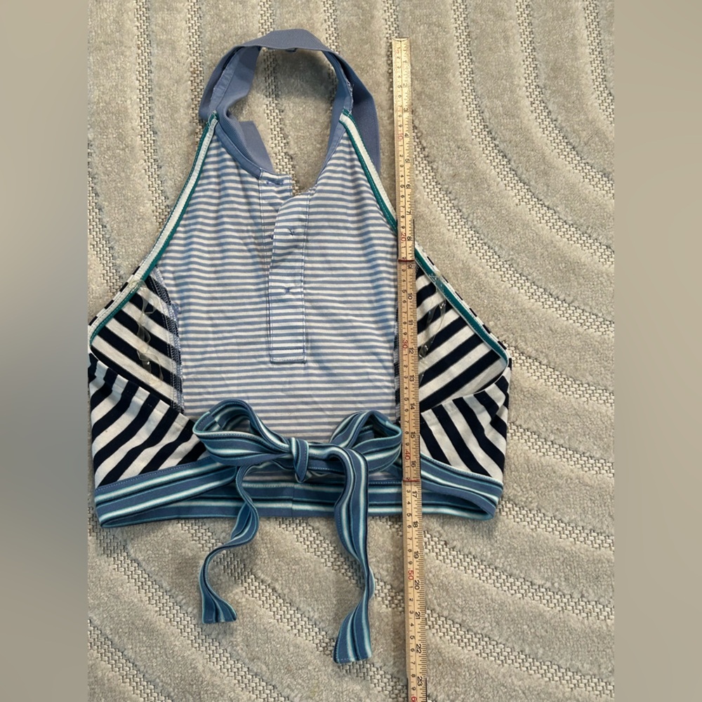Vintage Y2K Ralph Lauren Polo Striped Cropped Halter Tie-Back Top - S/M - Picture 7 of 8
